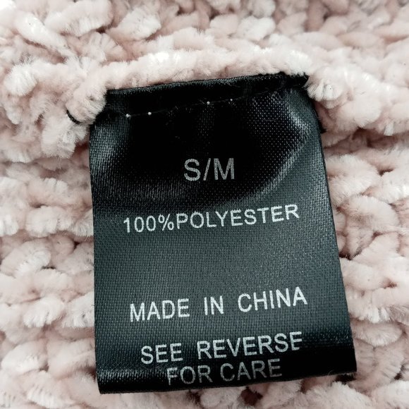 Pomp & Circumstance Oversized Crochet Sweater Peach‎ Cable Knit Soft Warm S/M - Picture 3 of 8